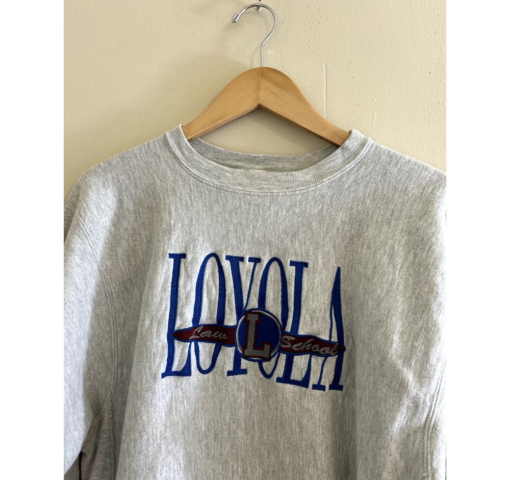 Vintage 90s Loyola Law School Los Angeles Champion Reverse Weave Crewneck XL